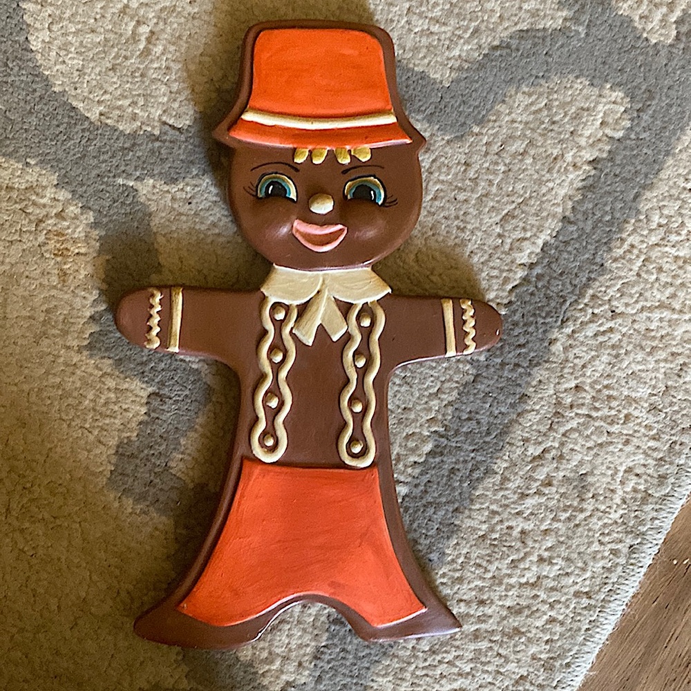 Vintage ceramic GINGERBREAD MAN! Halloween, fall farmhouse decor